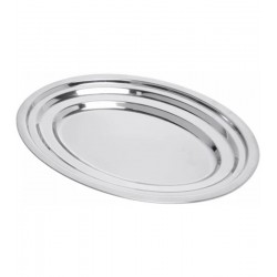 Travessa Oval Rasa 26,5 cm em Aço Inox